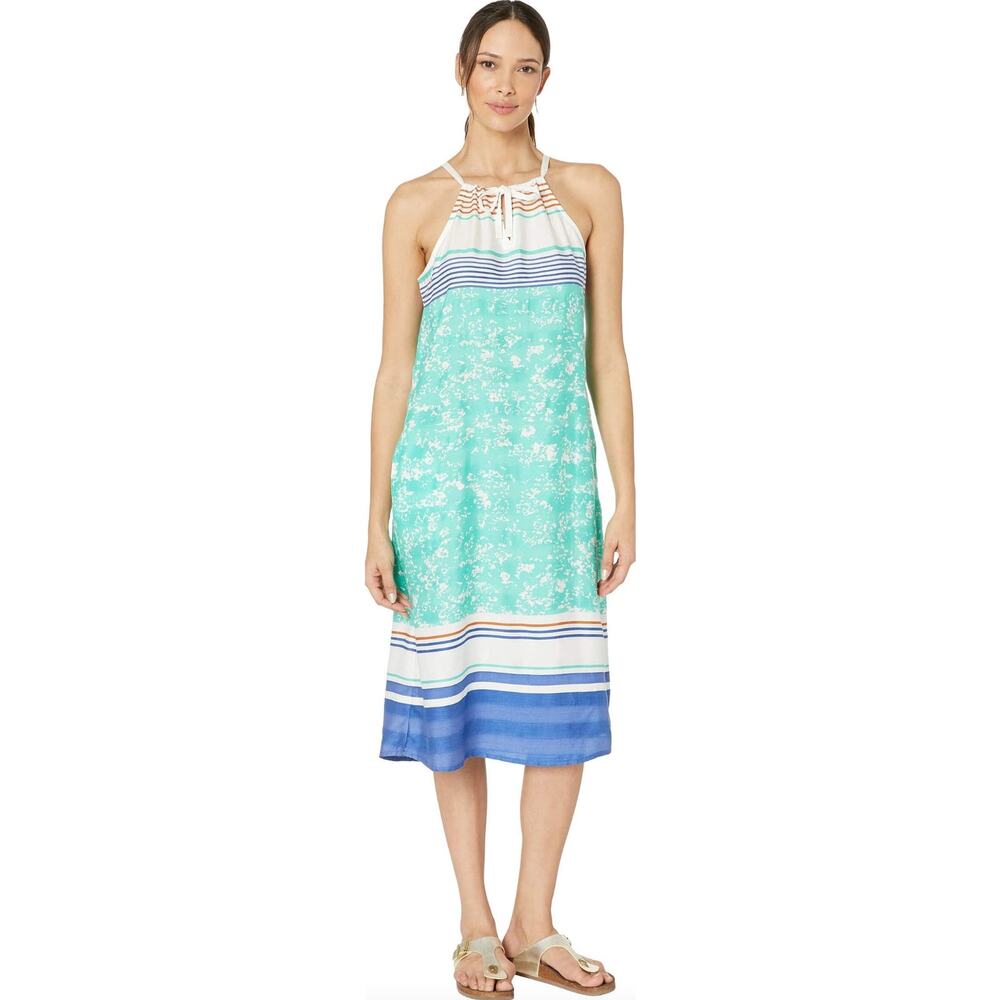 NEW Prana Parisol Midi Dress Aqua Canopy Lenzing XS Sundress Summer Vacation